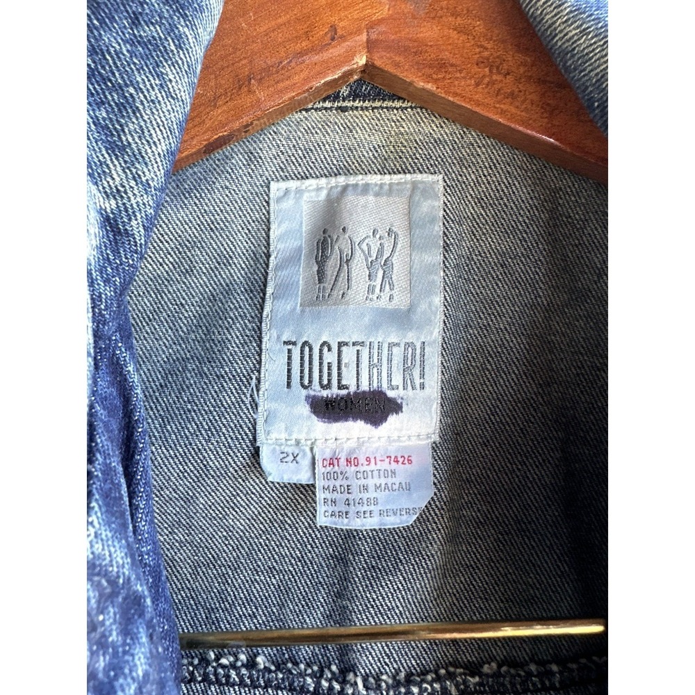 Vintage 90s Denim Jacket Size 2XL Americana Blue Jean Jacket - Picture 7 of 7